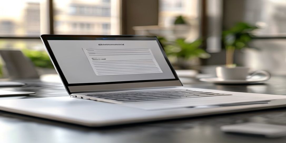 Professional service invoice on a laptop screen for California business owners