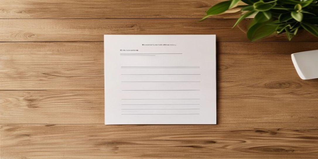 Professional plain invoice template on a desk