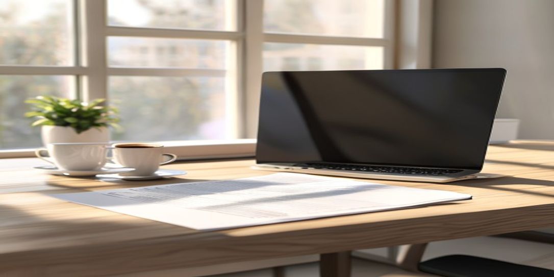 Professional clean blank invoice template on a modern desk