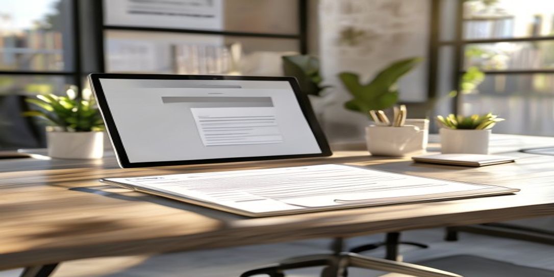 California sole proprietor managing invoices on a tablet