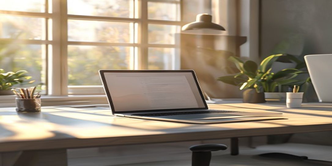 Professional digital invoice template on a laptop screen for California marketing agencies