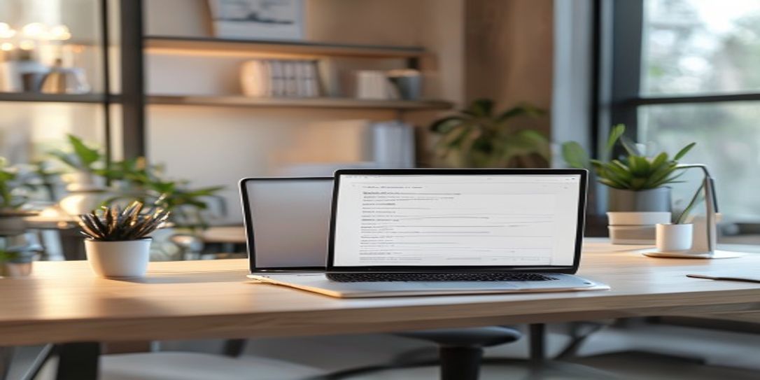 Professional freelance consultant using an invoice maker on a laptop