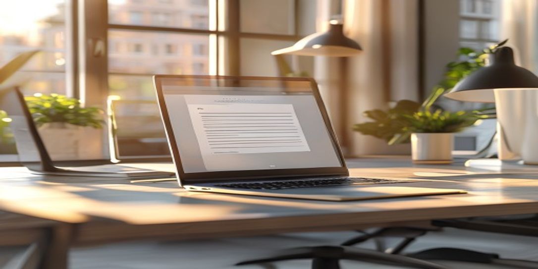 Professional consultant using Simple Invoice Maker on a laptop