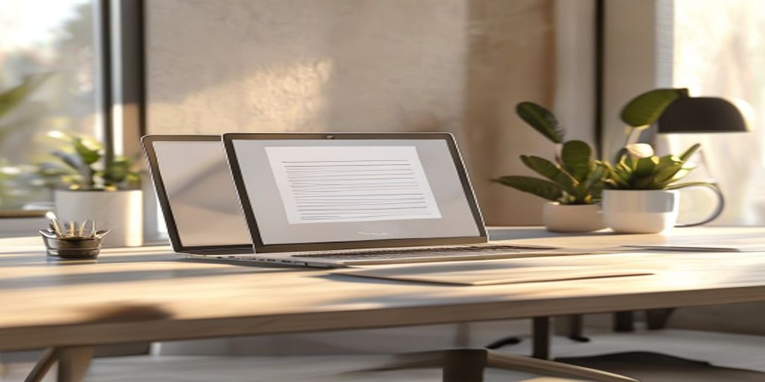 Professional California contractor invoice template on a laptop screen