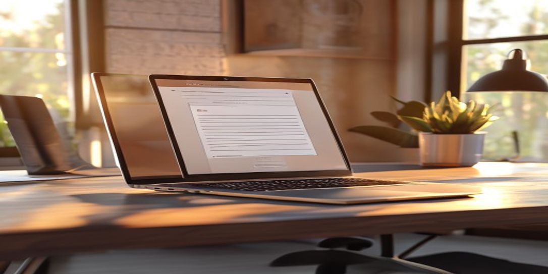 Texas freelance professional using a modern invoice generator software on a laptop