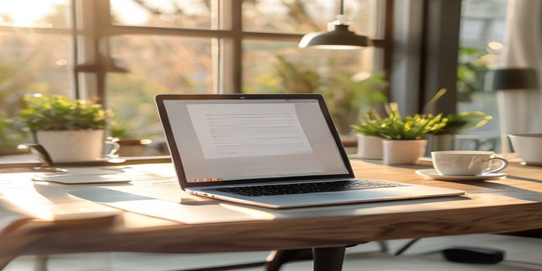 Professional Texas solo entrepreneur using a simple invoice creator on a laptop