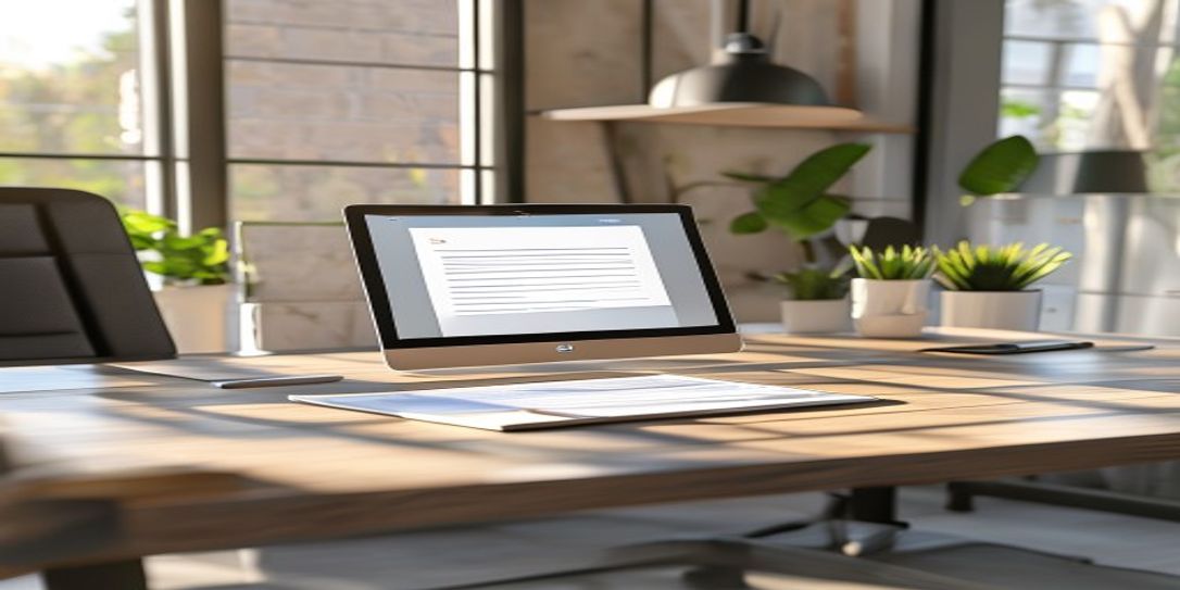 Professional interface of an invoice maker app on a tablet