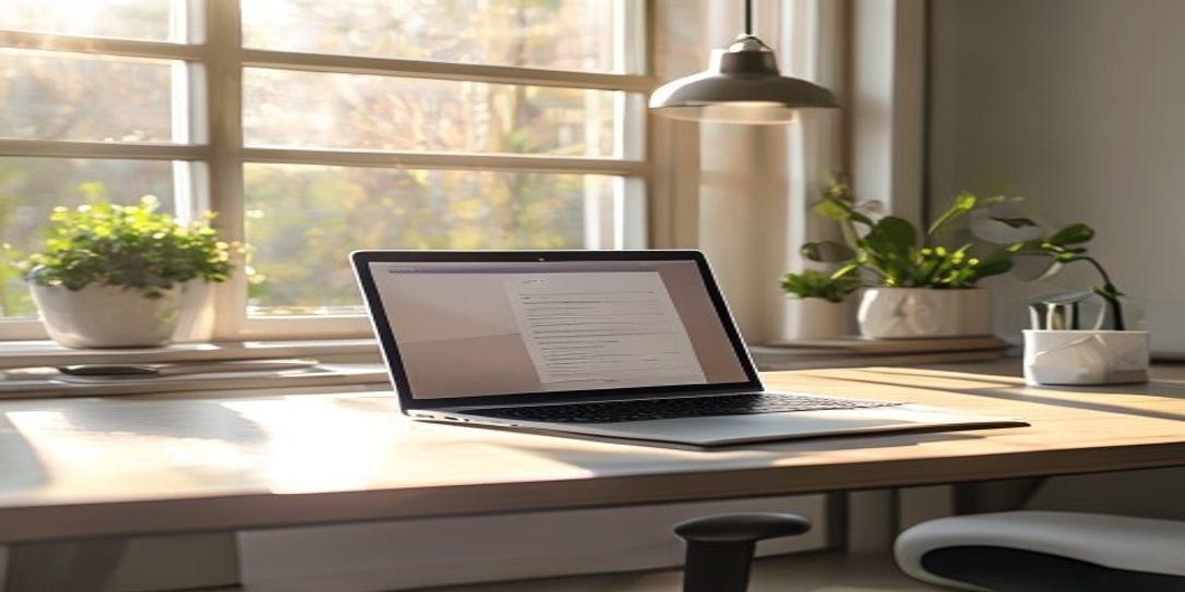 Texas freelancer working on a modern laptop with a professional invoicing application