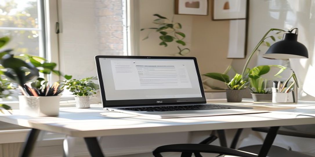 Professional freelance invoice template displayed on a laptop