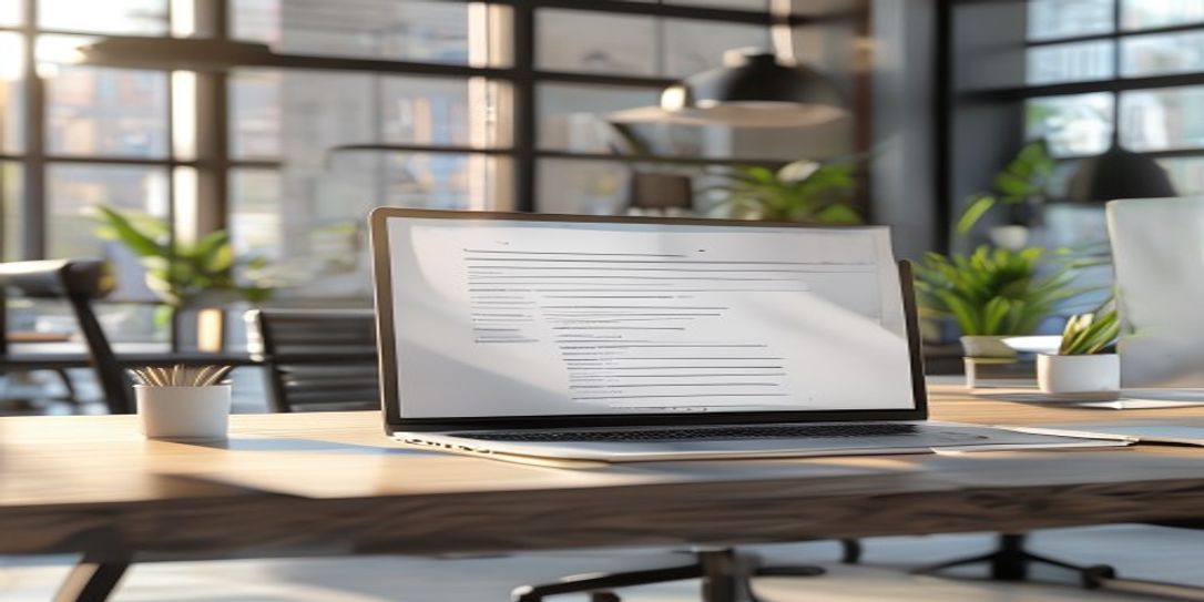 Texas small business consultant using professional invoice software on a laptop
