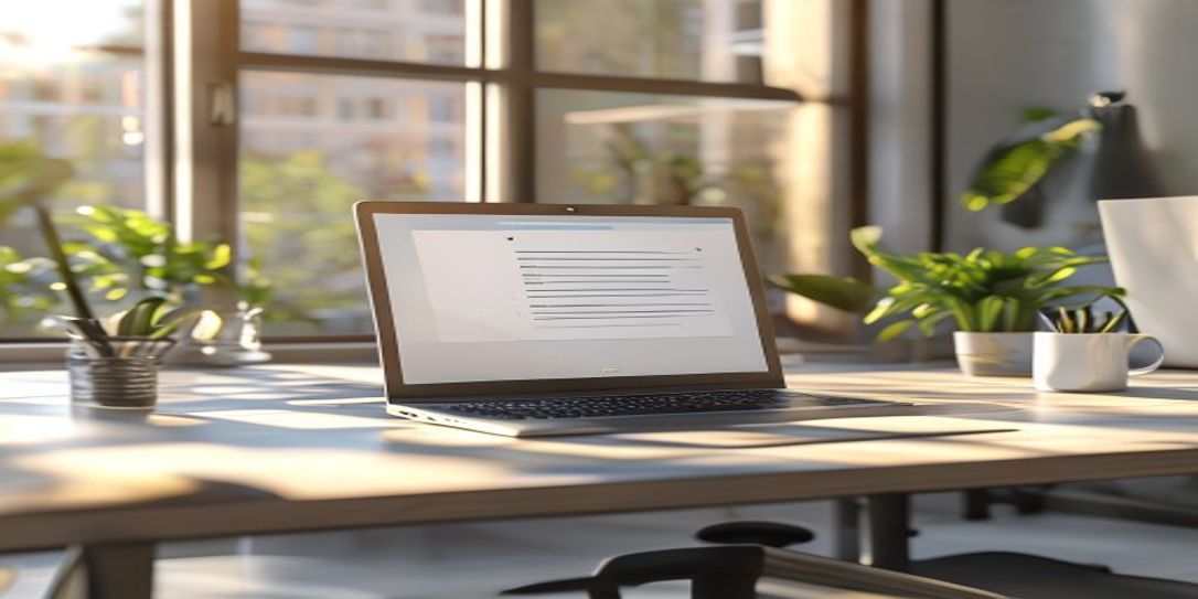 Professional sole proprietor using Simple Invoice Maker on a laptop