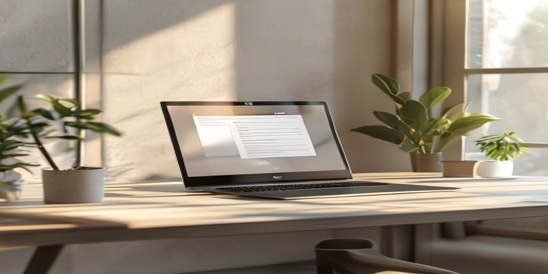Professional graphic designer using a simple invoice creator on their laptop