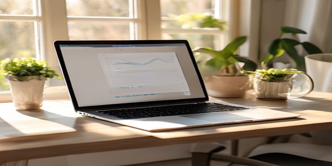 A web-based fast invoicing tool interface on a laptop screen for freelance writers