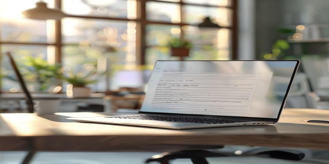 Professional online invoice generation tool on a laptop screen