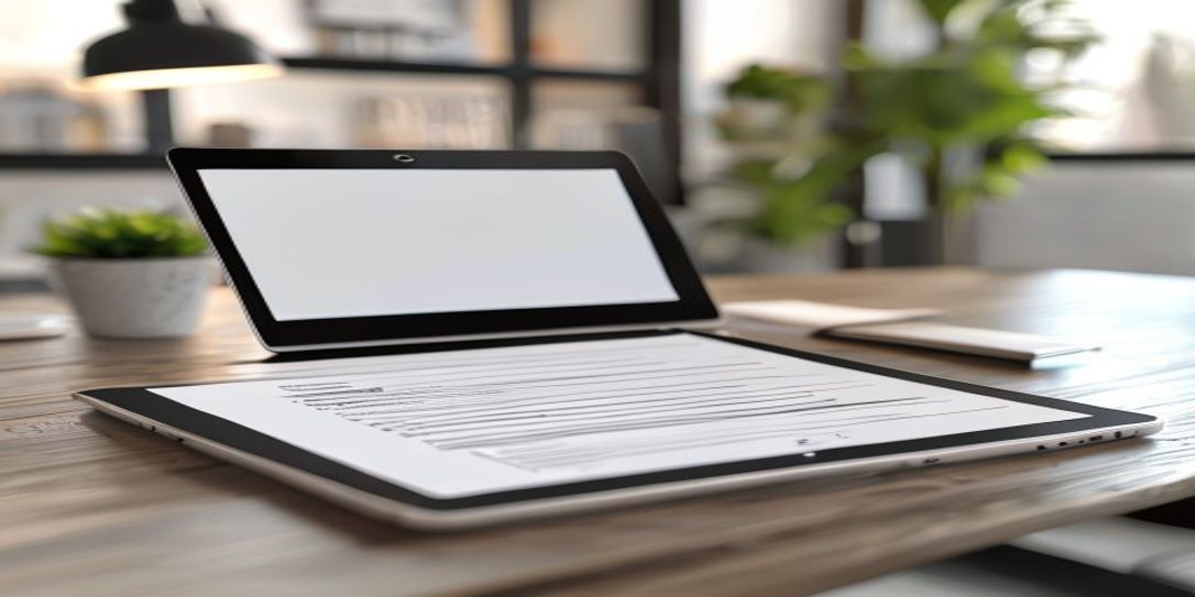 A professional invoice being generated on a tablet screen without account login