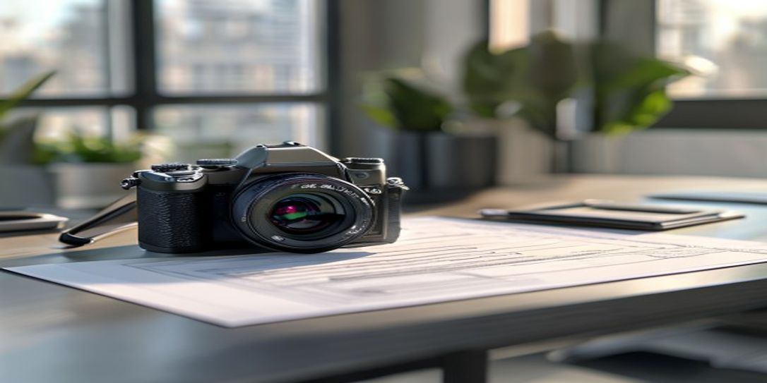 Professional photography invoice on a desk