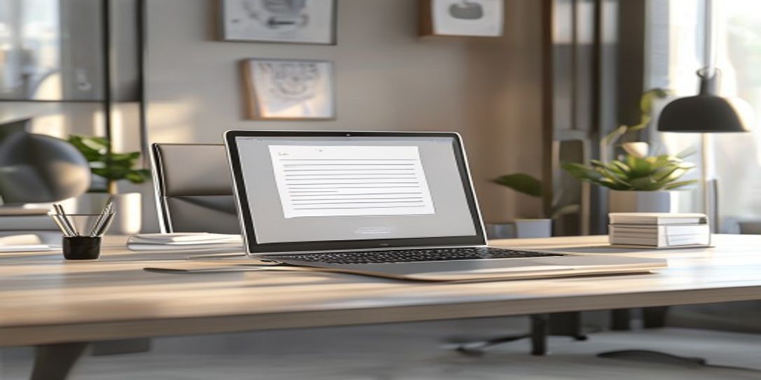 Professional contractor using a laptop to create an editable PDF invoice
