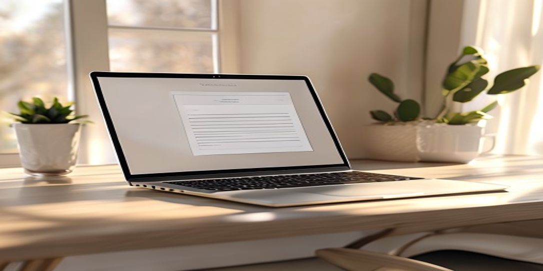 Professional solo entrepreneur using a simple free invoice creator on a laptop