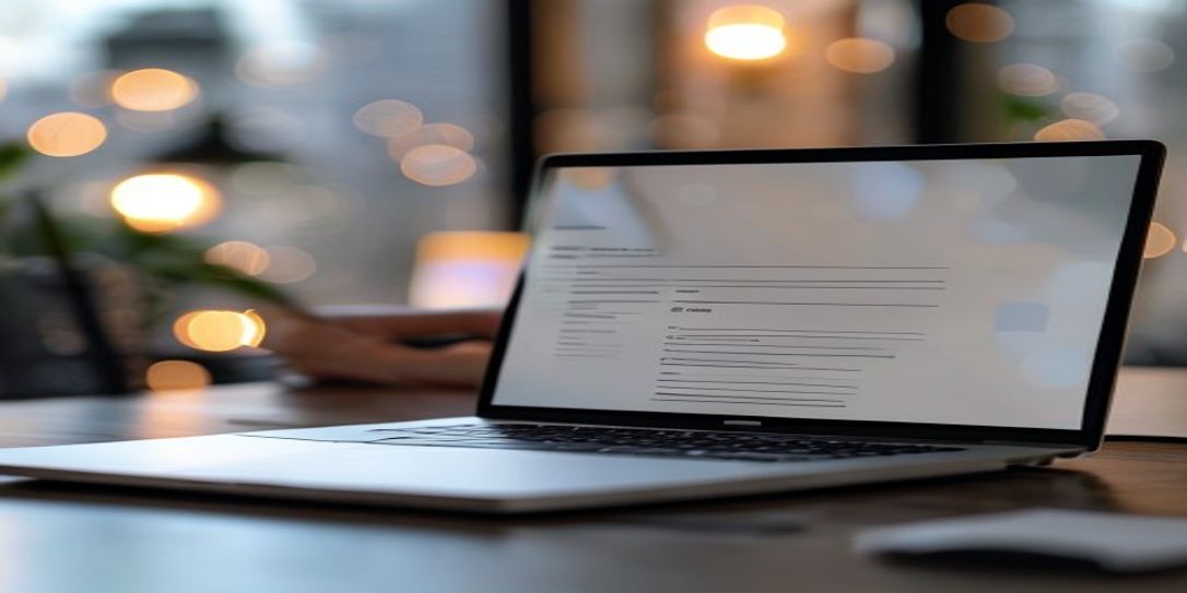 Professional freelance web developer invoice on a laptop screen